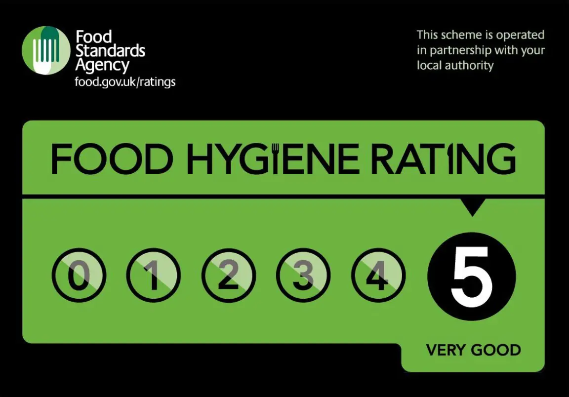 Kent Care Meals 5‑Star Food Hygiene Rating badge from the Food Standards Agency